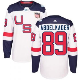 Wholesale Cheap Team USA #89 Justin Abdelkader White 2016 World Cup Stitched Youth NHL Jersey