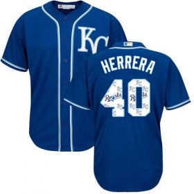 Wholesale Cheap Royals #40 Kelvin Herrera Royal Blue Team Logo Fashion Stitched MLB Jersey