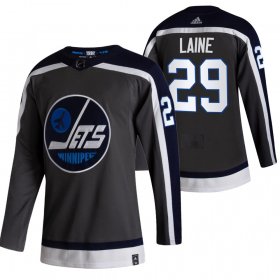 Wholesale Cheap Winnipeg Jets #29 Patrik Laine Black Men\'s Adidas 2020-21 Reverse Retro Alternate NHL Jersey