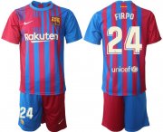 Wholesale Cheap Men 2021-2022 Club Barcelona home red 24 Nike Soccer Jerseys