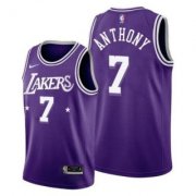 Wholesale Cheap Men's Los Angeles Lakers #7 Carmelo Anthony 2021 City Edition Purple 75th Anniversary Stitched Jersey