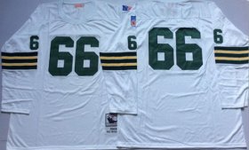 Wholesale Cheap Mitchell And Ness 1969 Packers #66 Ray Nitschke White Throwback Stitched NFL Jersey