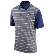 Wholesale Cheap Men's Toronto Blue Jays Nike Gray Dri-FIT Stripe Polo