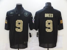 Wholesale Cheap Men\'s New Orleans Saints #9 Drew Brees Black Camo 2020 Salute To Service Stitched NFL Nike Limited Jersey