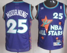Wholesale Cheap NBA 1995 All-Star #25 Alonzo Mourning Purple Swingman Throwback Jersey
