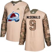 Wholesale Cheap Adidas Avalanche #9 Lanny McDonald Camo Authentic 2017 Veterans Day Stitched NHL Jersey