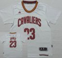 Wholesale Cheap Men's Cleveland Cavaliers #23 LeBron James Revolution 30 Swingman 2014 New White Short-Sleeved Jersey