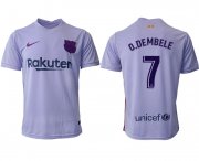 Wholesale Cheap Men 2021-2022 Club Barcelona away aaa version purple 7 Soccer Jersey