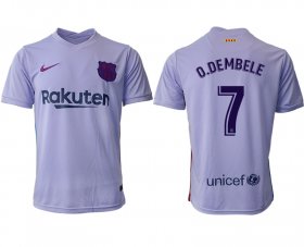 Wholesale Cheap Men 2021-2022 Club Barcelona away aaa version purple 7 Soccer Jersey