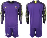 Wholesale Cheap Chile Blank Purple Goalkeeper Long Sleeves Soccer Country Jersey