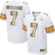 Wholesale Cheap Nike Steelers #7 Ben Roethlisberger White Men's Stitched NFL Elite Gold Jersey