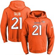 Wholesale Cheap Nike Broncos #21 Aqib Talib Orange Name & Number Pullover NFL Hoodie