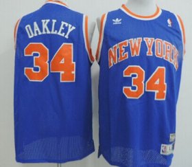 Wholesale Cheap New York Knicks #34 Charles Oakley Blue Swingman Throwback Jersey