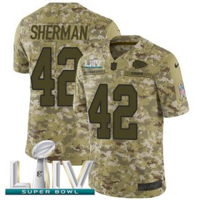 Wholesale Cheap Nike Chiefs #42 Anthony Sherman Camo Super Bowl LIV 2020 Youth Stitched NFL Limited 2018 Salute To Service Jersey