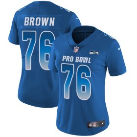 Wholesale Cheap Nike Seahawks #76 Duane Brown Royal Women\'s Stitched NFL Limited NFC 2018 Pro Bowl Jersey