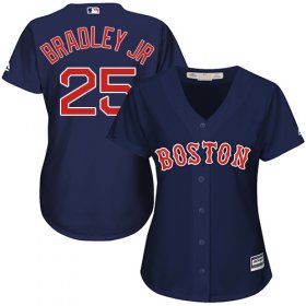 Wholesale Cheap Red Sox #25 Jackie Bradley Jr Navy Blue Alternate Women\'s Stitched MLB Jersey