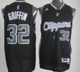 Wholesale Cheap Los Angeles Clippers #32 Blake Griffin Revolution 30 Swingman All Black With White Jersey