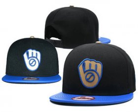 Wholesale Cheap MLB Milwaukee Brewers Snapback Ajustable Cap Hat 1