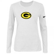 Wholesale Cheap Women's Nike Green Bay Packers Of The City Long Sleeve Tri-Blend NFL T-Shirt White-2