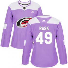 Wholesale Cheap Adidas Hurricanes #49 Victor Rask Purple Authentic Fights Cancer Women\'s Stitched NHL Jersey
