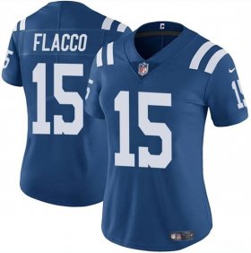 Cheap Women\'s Indianapolis Colts #15 Joe Flacco Blue Vapor Stitched Jersey