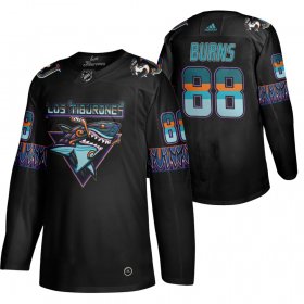 Wholesale Cheap San Jose Sharks #88 Brent Burns Men\'s Adidas 2020 Los Tiburones Limited NHL Jersey Black