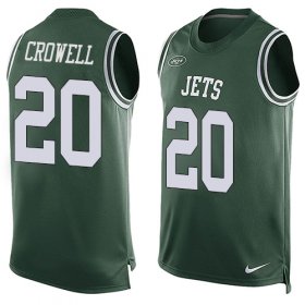 Wholesale Cheap Nike Jets #20 Isaiah Crowell Green Team Color Men\'s Stitched NFL Limited Tank Top Jersey