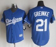 Wholesale Cheap Dodgers #21 Zack Greinke Blue New Cool Base 2018 World Series Stitched MLB Jersey