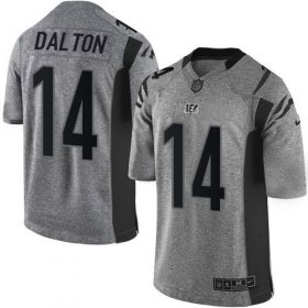 Wholesale Cheap Nike Bengals #14 Andy Dalton Gray Men\'s Stitched NFL Limited Gridiron Gray Jersey
