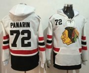 Wholesale Cheap Blackhawks #72 Artemi Panarin White Name & Number Pullover NHL Hoodie