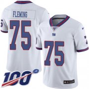 Wholesale Cheap Nike Giants #75 Cameron Fleming White Youth Stitched NFL Limited Rush 100th Season Jersey