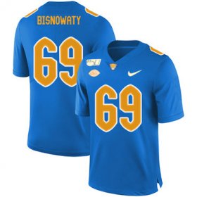 Wholesale Cheap Pittsburgh Panthers 69 Adam Bisnowaty Blue 150th Anniversary Patch Nike College Football Jersey