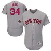 Wholesale Cheap Red Sox #34 David Ortiz Grey Flexbase Authentic Collection 2018 World Series Champions Stitched MLB Jersey