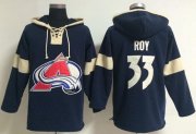 Wholesale Cheap Colorado Avalanche #33 Patrick Roy Blue Pullover NHL Hoodie