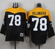 Wholesale Cheap Mitchell And Ness 1967 Steelers #78 Alejandro Villanueva Black/Yelllow Throwback Men's Stitched NFL Jersey
