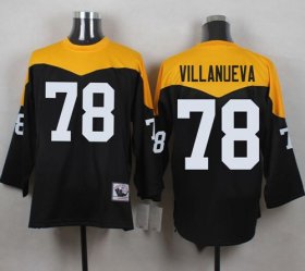Wholesale Cheap Mitchell And Ness 1967 Steelers #78 Alejandro Villanueva Black/Yelllow Throwback Men\'s Stitched NFL Jersey