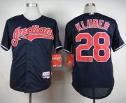 Wholesale Cheap Indians #28 Corey Kluber Navy Cool Base Stitched MLB Jersey