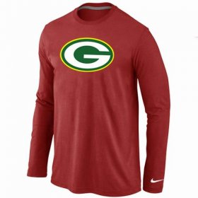 Wholesale Cheap Nike Green Bay Packers Logo Long Sleeve T-Shirt Red