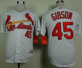Wholesale Cheap Cardinals #45 Bob Gibson White Cool Base Stitched MLB Jersey