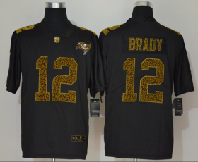 Wholesale Cheap Men\'s Tampa Bay Buccaneers #12 Tom Brady Black 2020 Nike Flocked Leopard Print Vapor Limited NFL Jersey