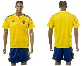 Wholesale Cheap Ukraine Blank Home Soccer Country Jersey