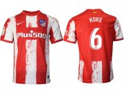 Wholesale Cheap Men 2021-2022 Club Atletico Madrid home aaa version red 6 Nike Soccer Jersey