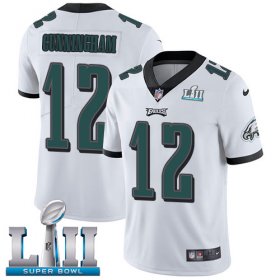 Wholesale Cheap Nike Eagles #12 Randall Cunningham White Super Bowl LII Youth Stitched NFL Vapor Untouchable Limited Jersey