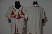 Wholesale Cheap Men's St. Louis Cardinals Blank Cream Stitched MLB Cool Base Nike Jersey