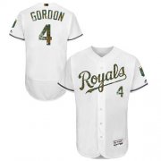 Wholesale Cheap Royals #4 Alex Gordon White Flexbase Authentic Collection Memorial Day Stitched MLB Jersey
