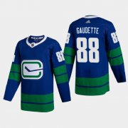 Cheap Vancouver Canucks #88 Adam Gaudette Men's Adidas 2020-21 Authentic Player Alternate Stitched NHL Jersey Blue