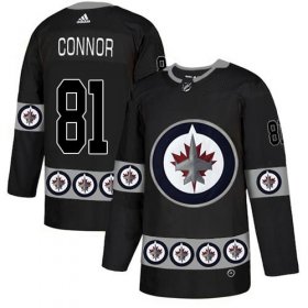 Wholesale Cheap Adidas Jets #81 Kyle Connor Black Authentic Team Logo Fashion Stitched NHL Jersey