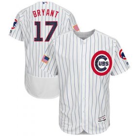 Wholesale Cheap Cubs #17 Kris Bryant White Fashion Stars & Stripes Flexbase Authentic Stitched MLB Jersey
