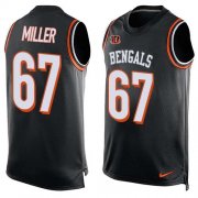 Wholesale Cheap Nike Bengals #67 John Miller Black Team Color Men's Stitched NFL Limited Tank Top Jersey