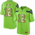 Wholesale Cheap Nike Seahawks #12 Fan Green Men's Stitched NFL Limited Gold Rush Jersey